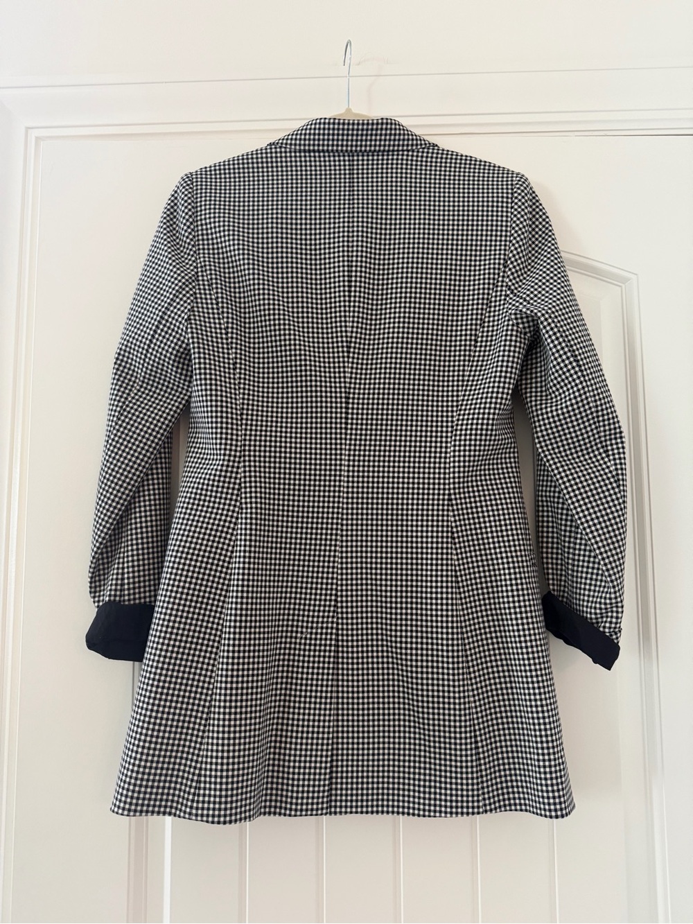 Rachel Zoe Oversized Black & White Gingham Blazer, Lined, Size 2 - Picture 3 of 5
